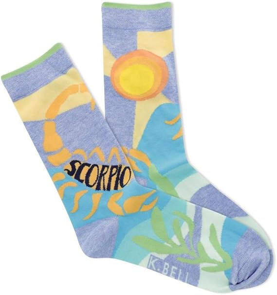 K BELL womens Fun Astrology & Horoscope Crew Socks - 1 Pairs - Cool & Cute Novelty Gifts