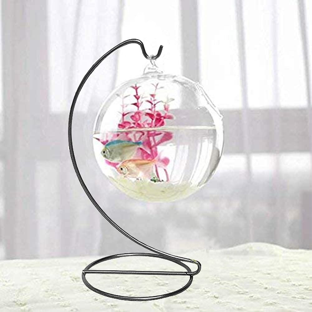 YEARCHY Ornament Display Hanger Rack Stand Hook Chrismas Ornament Party Decoration Holder Air Plant Flower Pot Hanging Terrarium Home Office Decoration (1, 9.1''x4.1''), Black