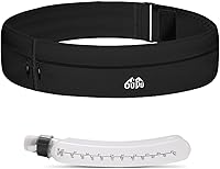 YIXIUTEN Slim Running Belt with Water Bottle - Hydration Fanny Pack Fits 7" Phones, Adjustable Waist Pack for Running Hiking Jogging Men Women Medium