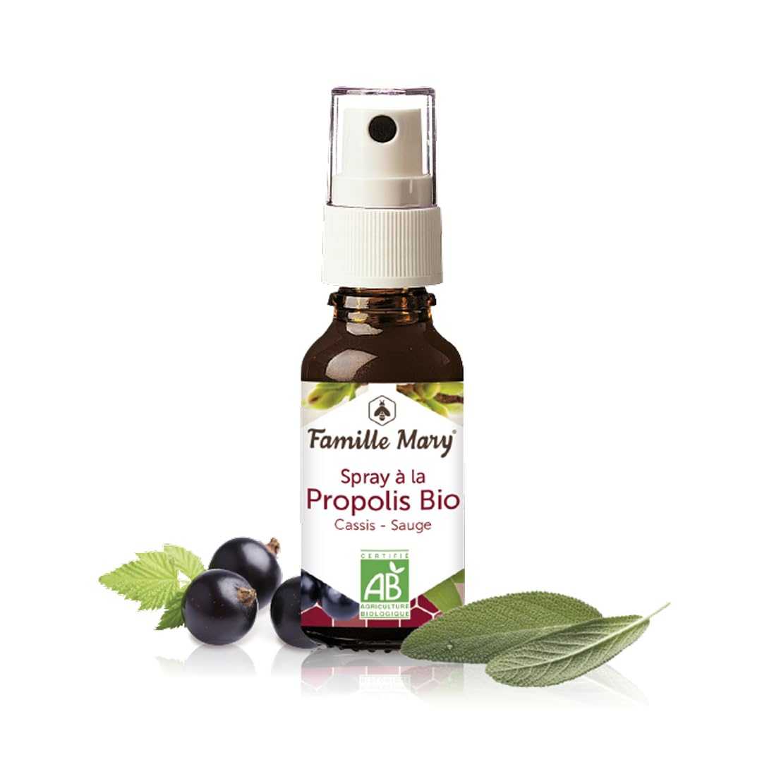 FAMILLE MARY | Spray à la Propolis Bio | Hygiène Buccale & Bien-Être de la Gorge | Sans Colorant | Flacon Spray Pratique pour Usage Quotidien | 20 ml