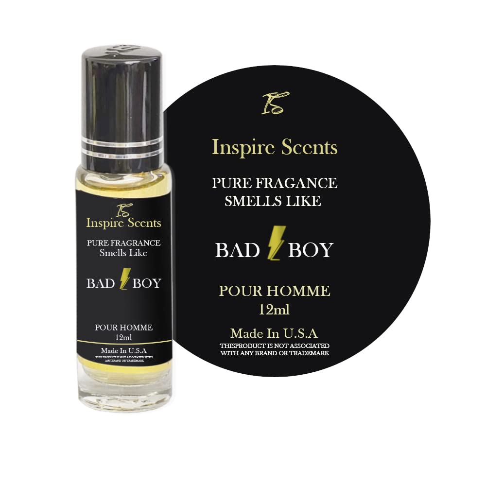 INSPIRE SCENTS Fragrance Perfume Oil Bad Boy Cologne Roll On Body Oil for Men, 1 pack, 1.0 Fl Oz