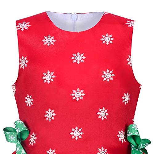 Sunny Fashion Girls Dress Red Reindeer Snowflakes Christmas Party Holiday3