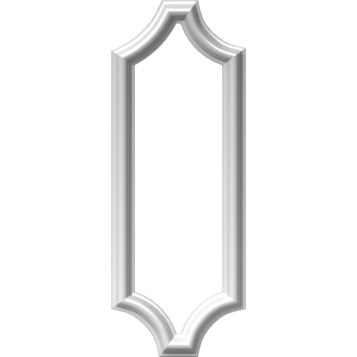 Ekena Millwork PNL08X24AS-02-CASE-2 Ashford Molded Scalloped Wainscot Wall Panel, 8"W x 24"H x 1/2"P, Factory Primed White, 2 Count