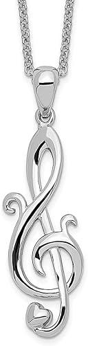 Miniatura 1 de Sentimental Expressions - Collar de cadena de plata de ley 925 con texto en inglés Love Note de 18 pulgadas dije de música inspirador mensaje de