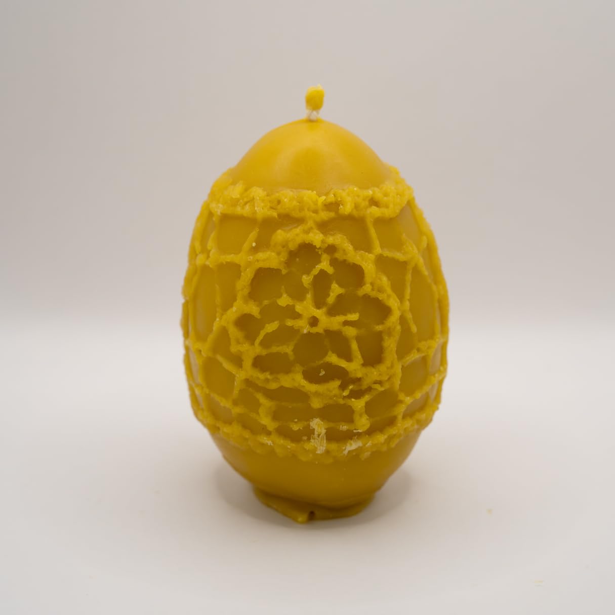 Beeswax Egg Candle With Spider Web World Made From 100% Natural