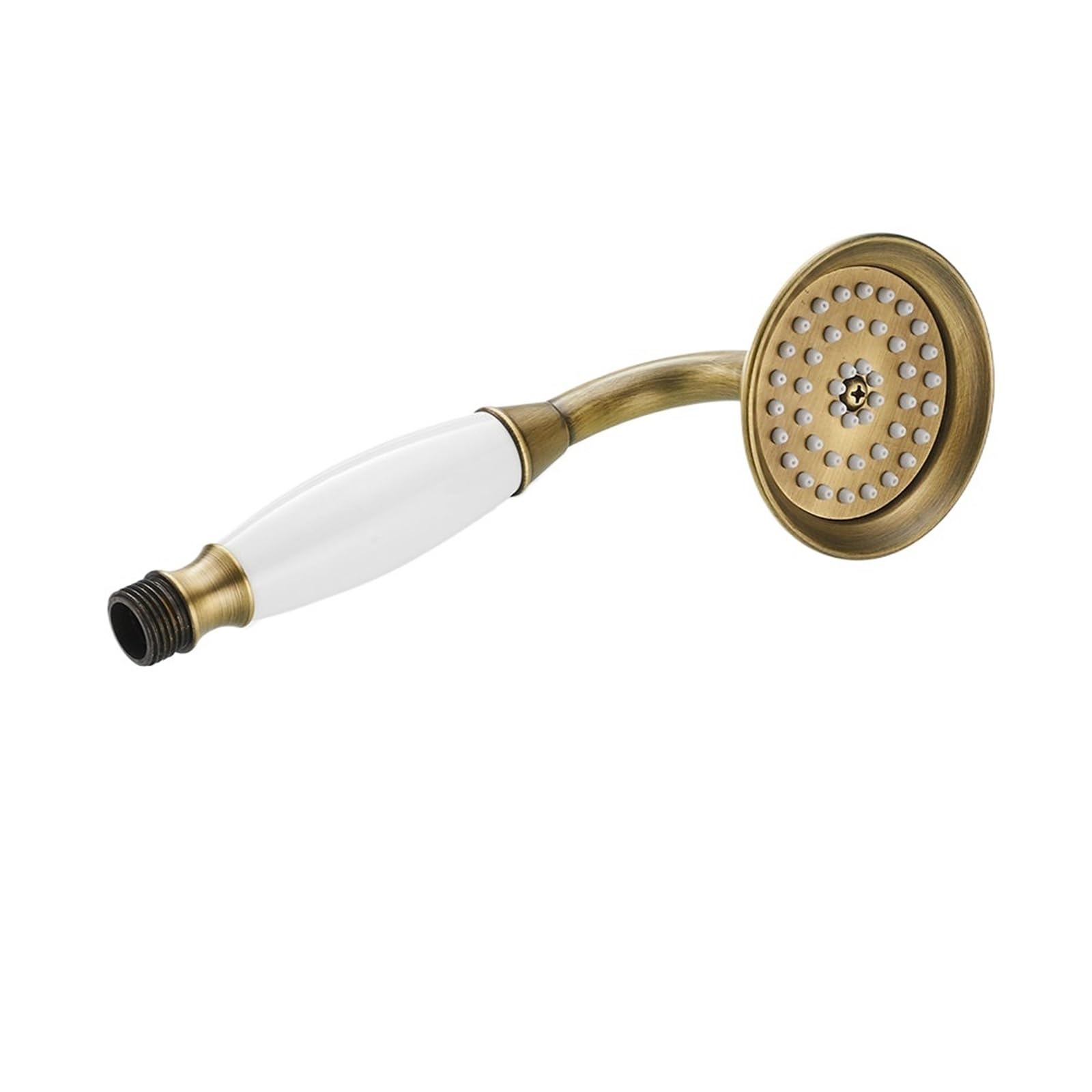 Zymjzbetic Shower Head Shower Heads Antique Brass Bathroom Hand Held Sprayer Head Rainfall Faucet(Antique-White)