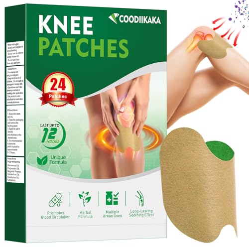 Coodiikaka Pain Relief Patches, Original Herbal Knee Patch - Plaster for Knee Support & Muscle Pain 8-Hour Relief of Joint Pains for Knee, Back, Neck, Shoulder(24 Pcs)