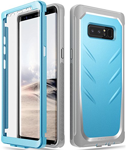 Galaxy Note 8 Case, Poetic Revolution [360 Degree Protection] Full-Body Rugged Heavy Duty Case with [Built-in-Screen Protector] for Samsung Galaxy Note 8 (2017) Blue/Gray