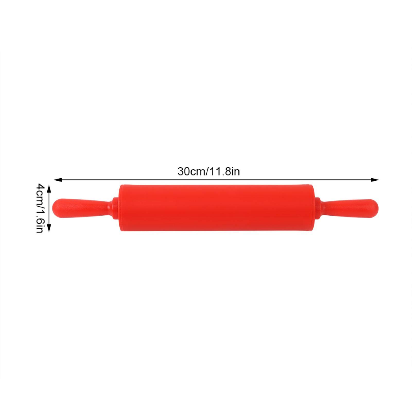 Rouleau à pâtisserie en silicone de qualité alimentaire à économie de travail, outil de laminage de pâte, pour restaurant de biscuits à pizza à croûte de tarte(red)