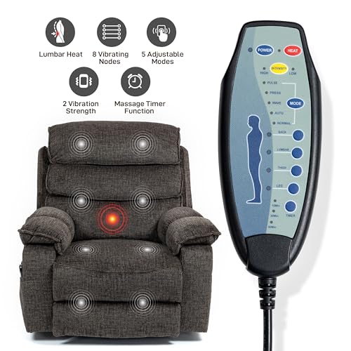 27in Extra Wide Power Lift Recliner Chair for Big Tall with Extended Footrest Heat Massage, Oversized Electric Lift Recliner Chairs for Adults Elderly Seniors, Arm Storage & Cup Holders