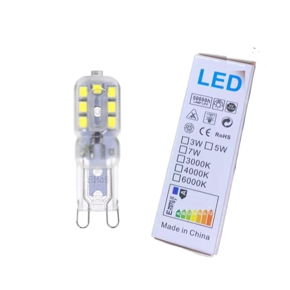 HHF Iluminación del hogar Paquete de 30, Bombilla LED G4/G9 AC220V 2W SMD2835 Bombilla de Foco de lámpara de Cubierta Transparente/lechosa(Cold White,G9 Milky White)