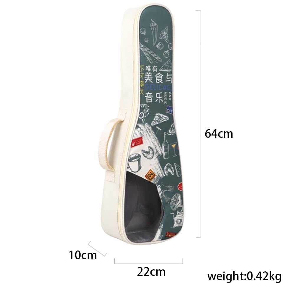 Custodia per ukulele da 61 cm, semitrasparente, con motivo graffiti personalizzati, custodia per ukulele da concerto, borsa per chitarra a 4 corde (A)
