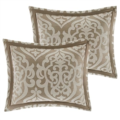 Madison Park Odette Cozy Comforter Set Jacquard Damask Medallion Design - Modern All Season, Down Alternative Bedding, Shams, Decorative Pillow, King(104 in x 92 in), Tan 8 Piece - Image 6