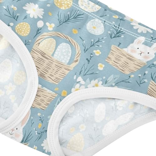 Wusikd Blue Color Bunnies Girls' Underwear Cotton Girls Briefs Soft Toddler Underwear 2T4
