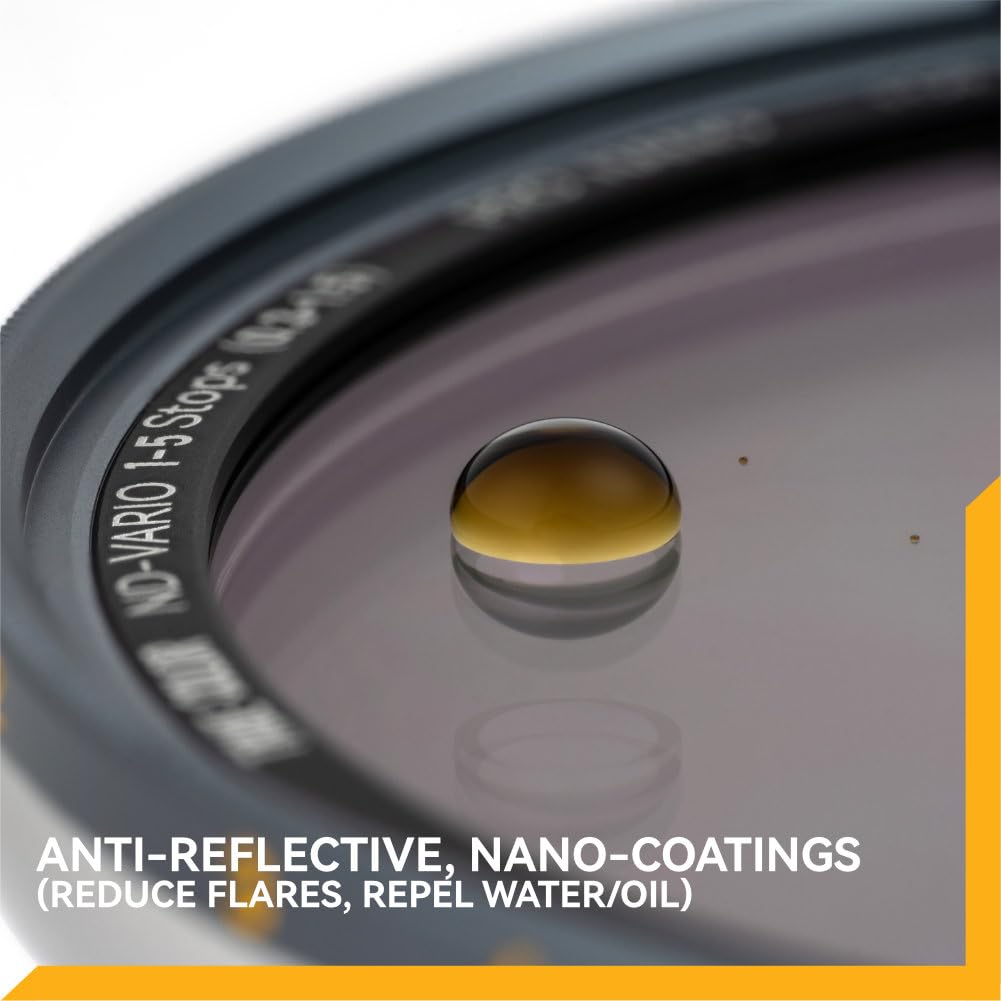 NiSi JetMag Pro Vario-ND 82mm, 1-5 stop (ND2-ND32), filtro ND variabile magnetico con polarizzazione. True Color, Vetro ottico, Nanocoating, Ultra-sottile. Richiede anello JetMag Pro.
