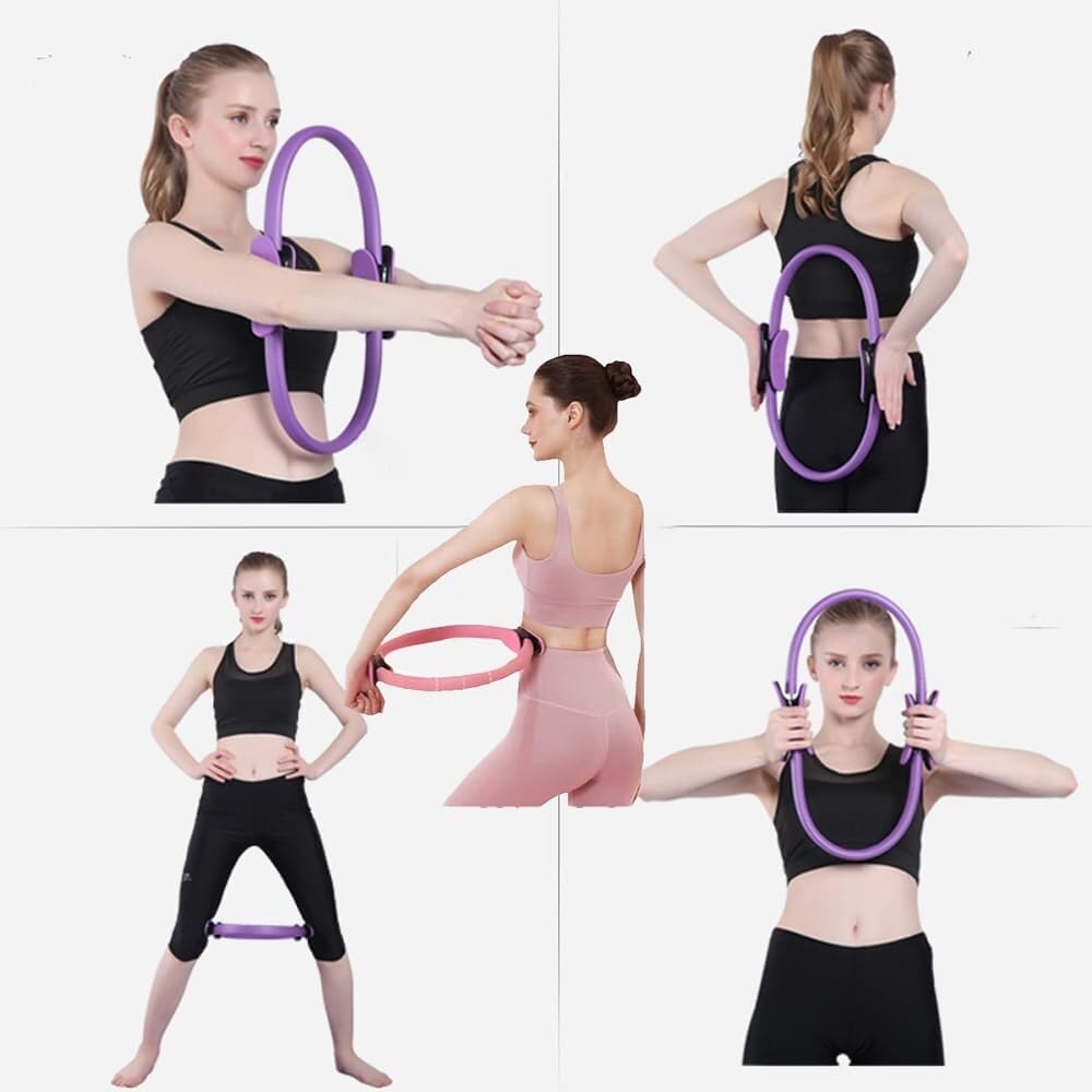 nnOuOnn Set di anelli circolari per pilates, resistenza magica, durevole, attrezzatura per yoga, fitness, per donne, kit di allenamento per l'equilibrio del core, attrezzatura da casa antiscivolo con