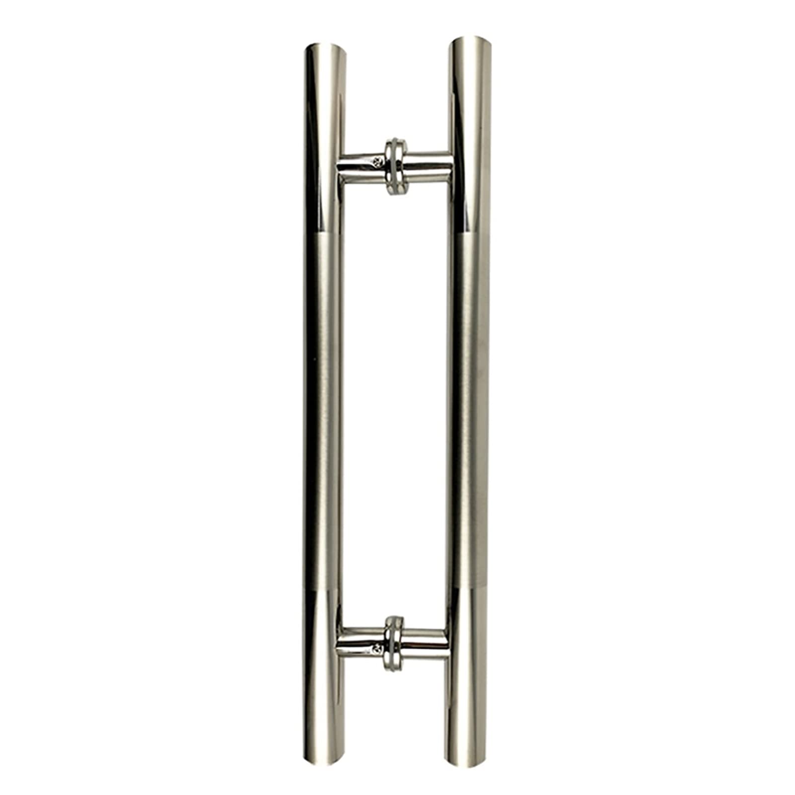 Herrajes para Puertas: Manilla de Puerta Redonda de Acero Inoxidable 304 Cepillado, Resistente, para Puertas de Vidrio, Madera y Madera. Incluye manija de Empuje y tracci