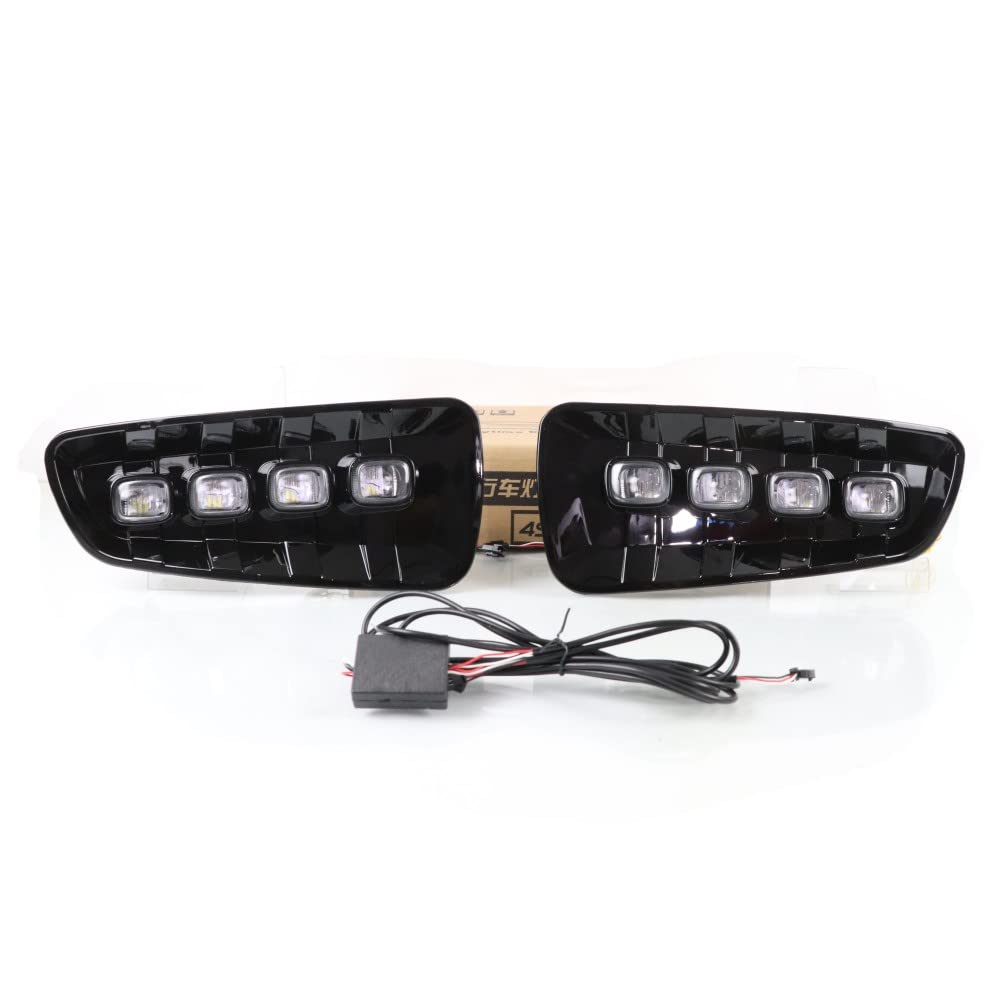 July King LED Daytime Running Light for Ford F-150 SVT Raptor 2010-2014, 6000K LED Front Bumper DRL + Streamer Yellow Turn Signals, Start Scan