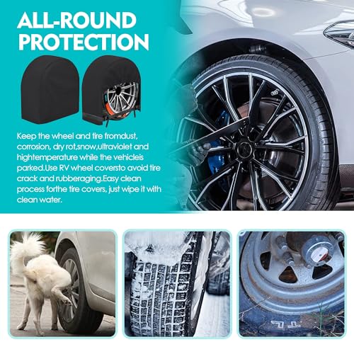 Image of K-Musculo RV Tire Covers 2-Pack, 5 Layer Nonwoven Waterproof Wheel Covers for RV Wheel Travel Trailer Camper Truck SUV, Fit 30-32 Inch Tire Diameter (Black)