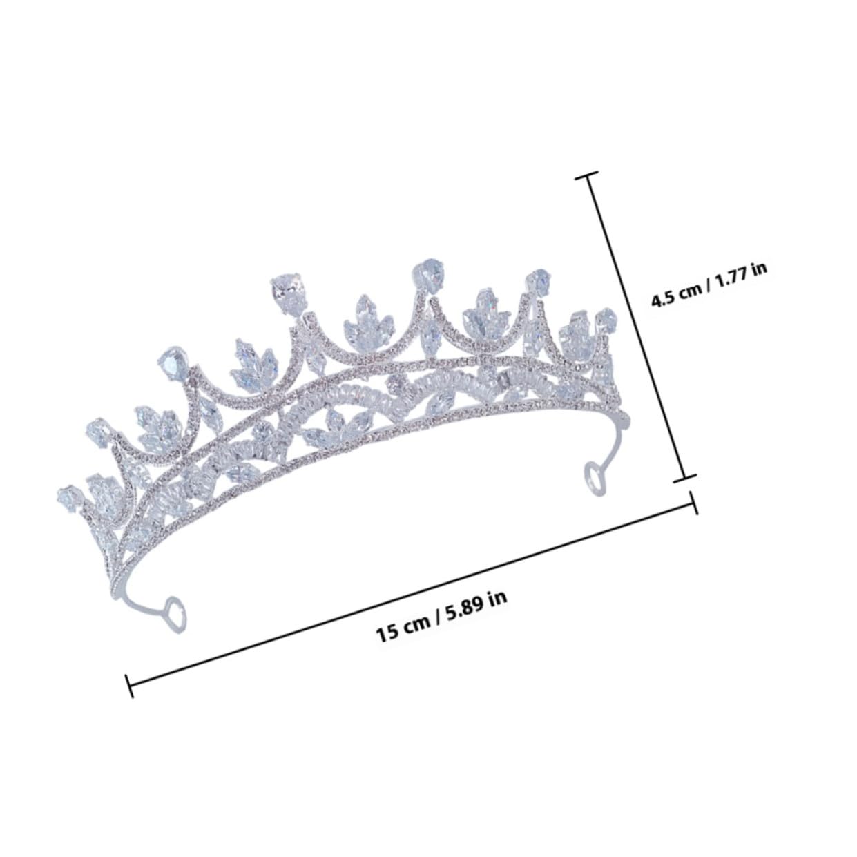 Ipetboom Hochzeitskrone Damen Zirkonia Brautkrone Haarschmuck Leicht und Langlebig für Frauen und Mädchen Braut Haarreif Stirnband Party Geschenk