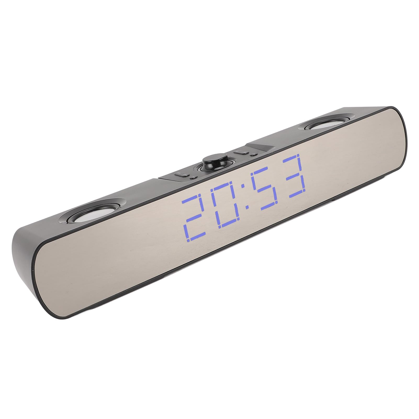 Zunate Bluetooth Speakers Desktop PC Soundbar, HiFi Stereo USB Wired AUX in Gaming Speaker - Built in Subwoofer, Alarm Clock, FM Radio for Laptop PC (Black)