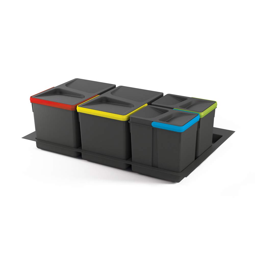 Emuca – Base Per Pattumiera Cassettiera, Smistamento Rifiuti, Per Armadio 80 Cm (736x482 Mm), Grigio