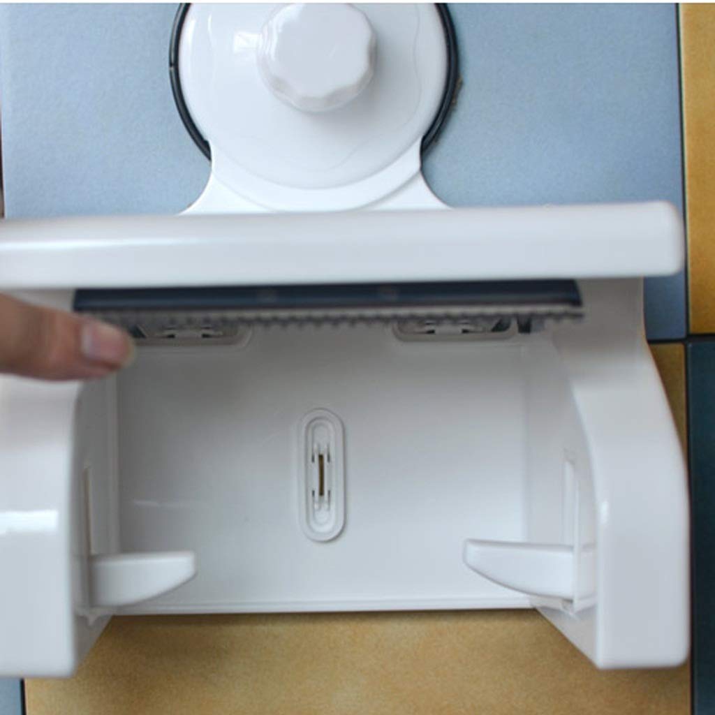 XYNSNDB Portarotolo di Carta igienica a Ventosa, Scatola di Carta in plastica, Supporto a Parete per Dispenser di Carta igienica Impermeabile con Funzione Muti