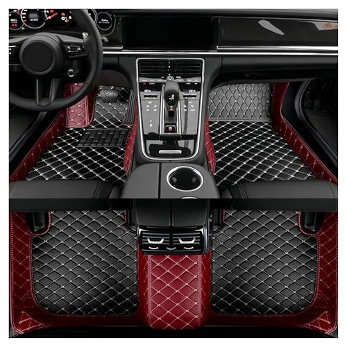 Tapis de sol voiture en cuir luxe Cadillac XLR 2002-2008 rouge vin