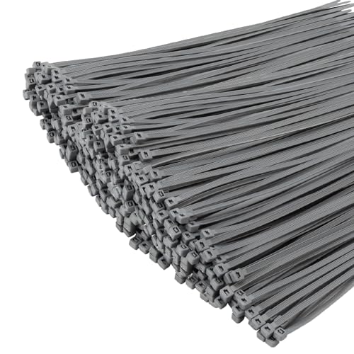 Image of XINGO 1000 PCS Silver Zip Ties 8 Inch, 60 LBS Tensile Strength, Self-Locking Nylon Plastic Nylon PA66 Wire Ties for Indoor and Outdoor Use