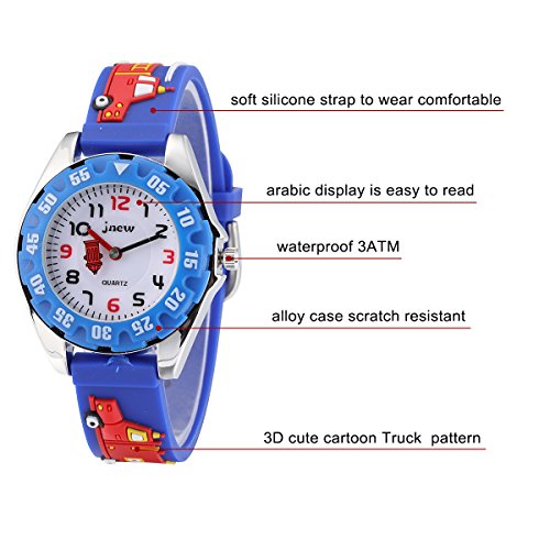 Image of Jewtme Cute Toddler Children Kids Watches Ages 3-8 Analog Time Teacher 3D Silicone Band Cartoon Watch for Little Girls Boys