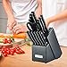McCook MC39 14 Pieces Full Tang Triple Rivet Kitchen Knife Block Set with Built-in Sharpener and Kitchen Scissor, Black