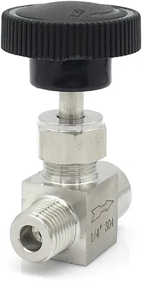 1PCS 1/8" 1/4" 3/8" 1/2" NPT Equal Diameter Internal Thread to External Thread SS304 Stainless Steel Flow Control Stop Needle Valve(3/8",BSP)