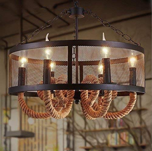 ZHENYUE Chandeliers ® Vintage Industrial Pendant Ceiling Light Steampunk Retro LOFT Creative Iron Cage Hemp Rope Candle Chandelier 6 Lights Bar Clothing Store Cafe Decoration Lighting Chandelier ZHENY steampunk buy now online ZHENYUE Chandeliers ® Vintage Industrial Pendant Ceiling Light Steampunk Retro LOFT Creative Iron Cage Hemp Rope Candle Chandelier 6 Lights Bar Clothing Store Cafe Decoration Lighting Chandelier ZHENY steampunk buy now online