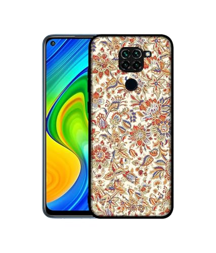 Image of Floral Design Premium 2D Printed Metal Back Case Cover for Mi Redmi Note 9 4G
