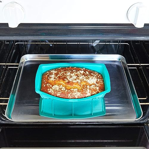Juvale Silicone Baking Pans Set - 4-Piece Teal Set: Square, Rectangular, Round Cake & Pie - Nonstick Flexible Silicone Bakeware, Oven & Microwave Safe - Image 5