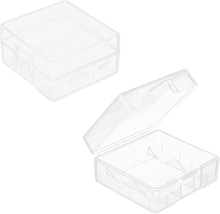 Yinpecly 2Pcs 18350 Battery Case Battery Storage Box Organizer Battery Storage Case Holder for 18350, Transparent