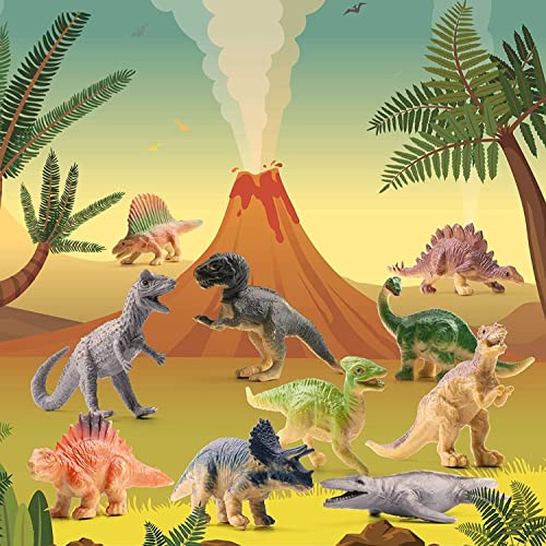 Image of Realistic Dragon Dinosaur Animals Figures Playset|12PCS Dino Animal Action Figurine for Kids Girls and Boys|Prehistoric Safari Dino Toyset Learning & Education Item Birthday Gift for Children
