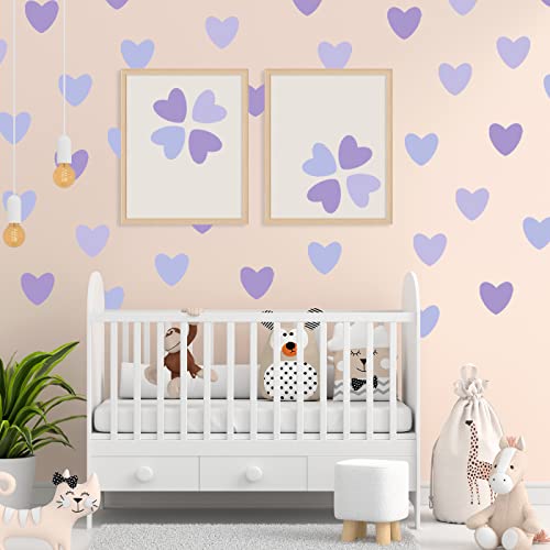 Vinilos decorativos de corazones morados removibles para pared miniatura 2