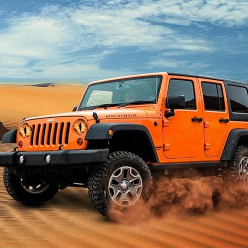 Image of Beast Eyes Headlight Decals Pair, Eyes Decal for Jeep Headlights, Round Headlight Decal,3D Stereo Eyes Headlight Decal Stickers, Funny Decals for Truck Car Body Window Bumper Decoration (#04)