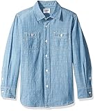 LOOK by crewcuts - Camicia in chambray, a maniche lunghe, da ragazzo, Light Wash Blue, 12