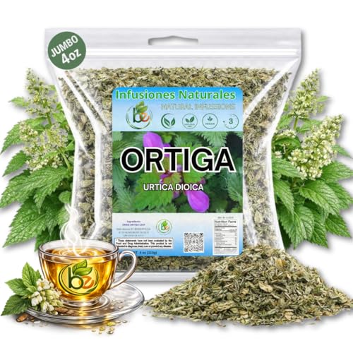 Ortiga Herbal Tea 4 oz (113g) - 100% Natural Ortiga Dried Leaves from Mexico - Traditional Loose Leaf Tea - Caffeine-Free Non-GMO Vegan - Authentic Farm-Grown Herbs by BEXPERTSUSA