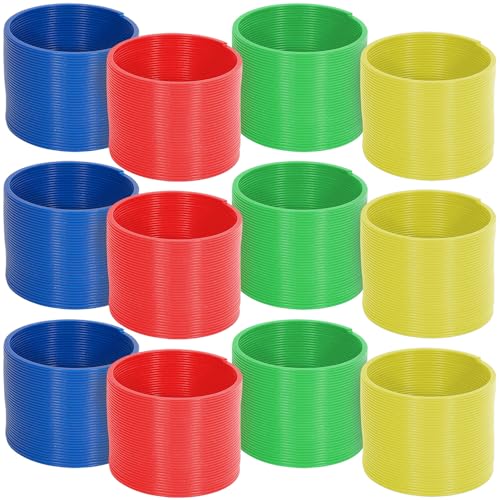 Fun Express Bright Magic Springs (Bulk Set of 12) Classic Spring Bounce Toy for Party Favors and Giveaways