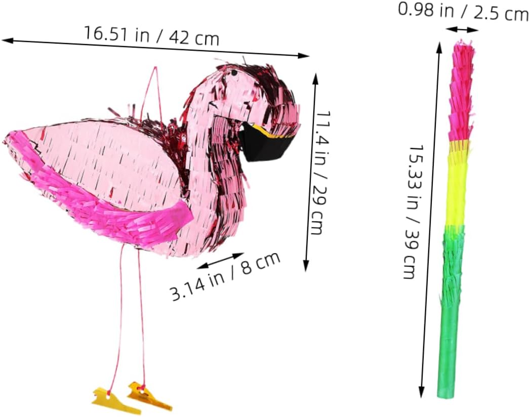 1 Set Pinata For Kids Flamingo Pinata With Stick For Tropical Luau Party Supplies Flamingo Themed Birthday Decorations Pink