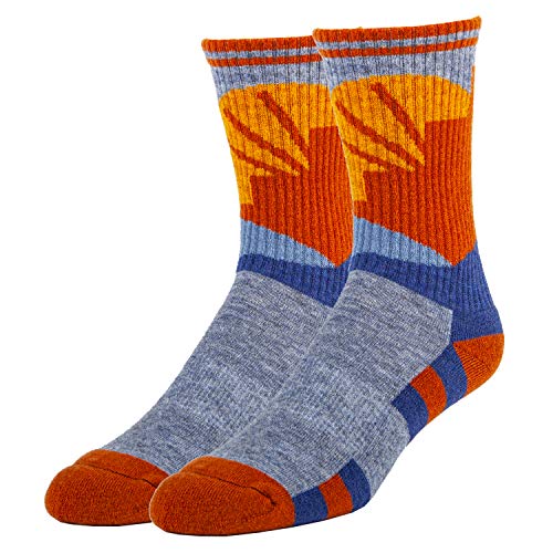 Merino Wool Micro Crew Socks For Men & Women, Cushioned Boot Dress Socks for Hiking Outdoor Activities