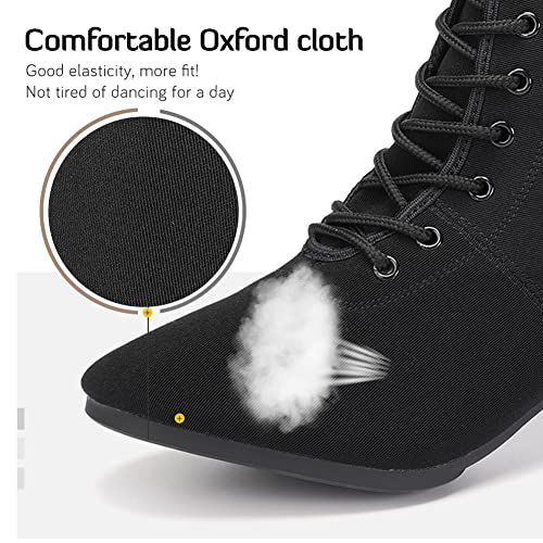 JUODVMP Women & Men Latin Ballroom Dance Shoes Practice with Lace-up Teaching Performance Modern Salsa Dancing Boots,Model LHDGBNJB2
