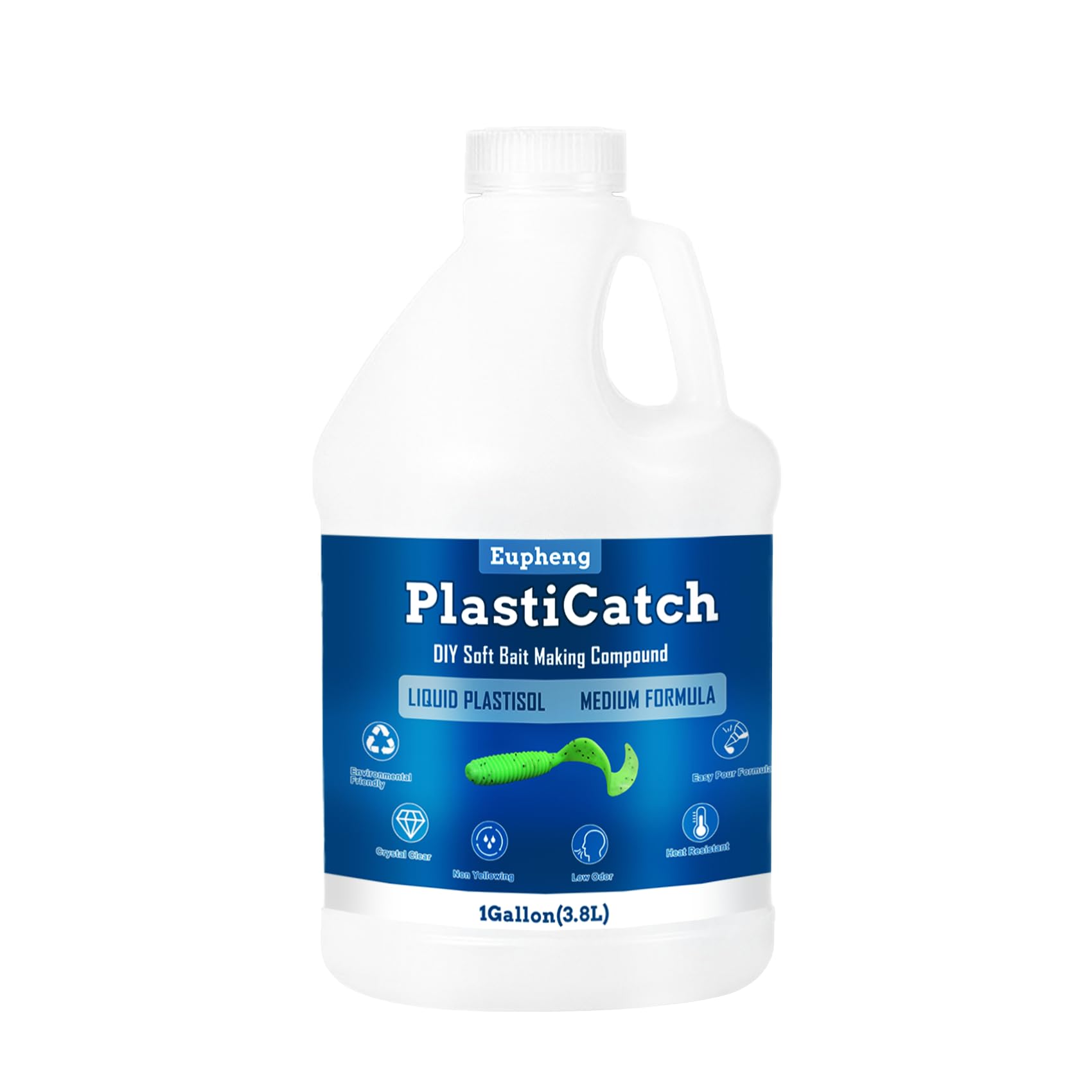 Eupheng PlastiCatch Series Plastisol Fishing Lure Making Plastic Rubber, Crystal Clear, Low Odor, Non Yellowing Medium Formula for DIY Fishing Lures