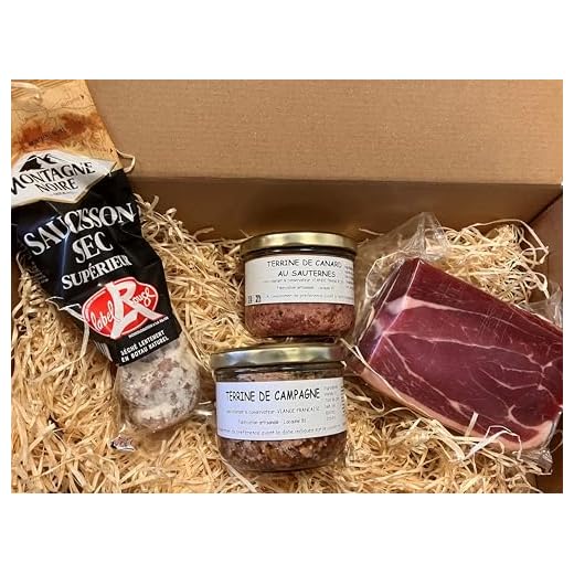 Charcuterie française, Colis Le Montagnard, Jambon et Saucisson Médaillé, jambonneau, pâté