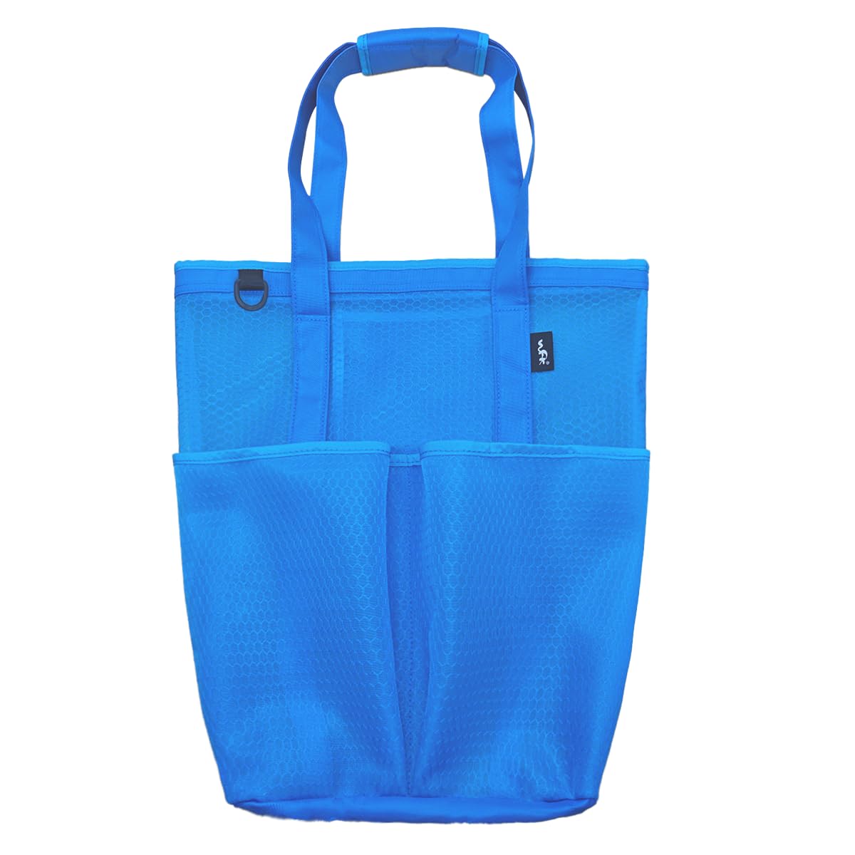 WFK Solid Mesh Beach Bag with Zipper, 6 Pockets, Waterproof, Sandproof, Perfect for Beach, Pool, Gym, Travel and Shopping