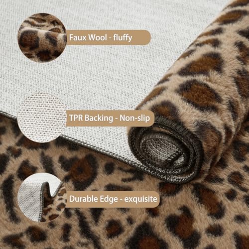 Tapete con Estampado de Leopardo 5x7 Pies miniatura 3