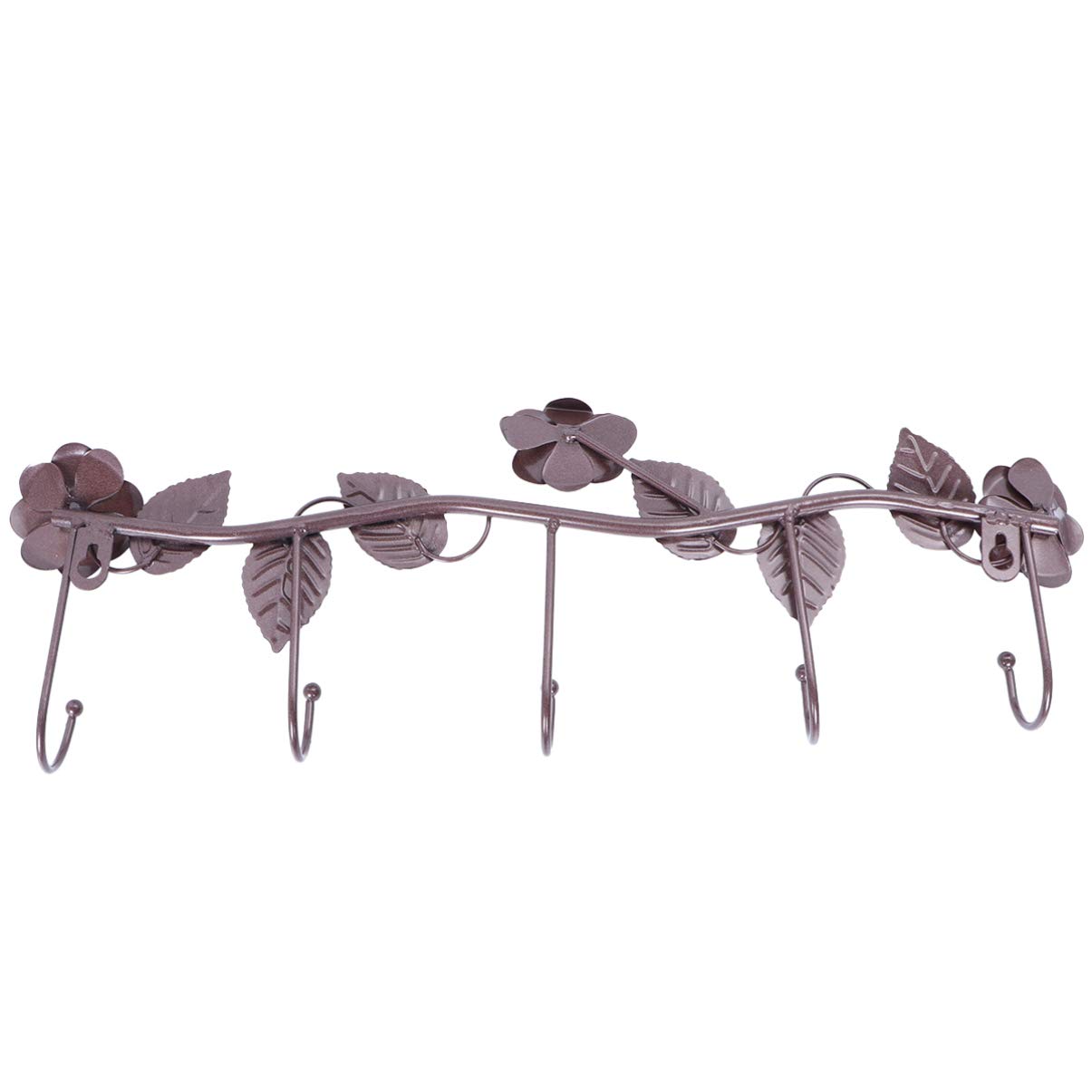 Crochet en fer suspendu style fer forgé d'art avec détails de roses romantiques